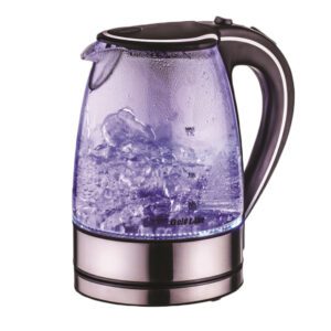 קומקום זכוכית שחור ניקל גולד ליין